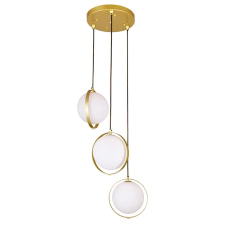 Cwi Lighting Da Vinci 3 Light Multi Light Pendant With Brass Finish 1153P16-3-169